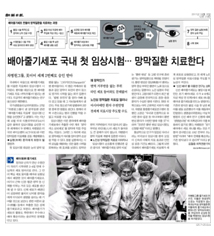 타인 제대혈 줄기세포를 이용한<br>
							뇌성마비 치료 성공